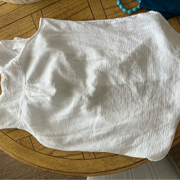 Eileen Fisher White Sleeveless Button-Down Tunic - Picture 5 of 9